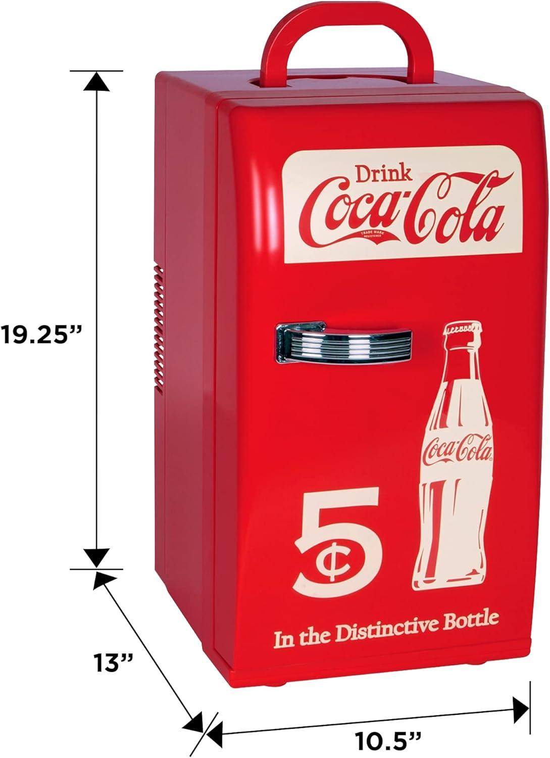 image:imageCoca Cola Mini Fridge Refrigerator for Bedroom Office Portable Table Top Beverage Cooler 12V 110V Refrigerador For Drink Soda Wine Use In Car Dorm Outdoor Patio18 Can