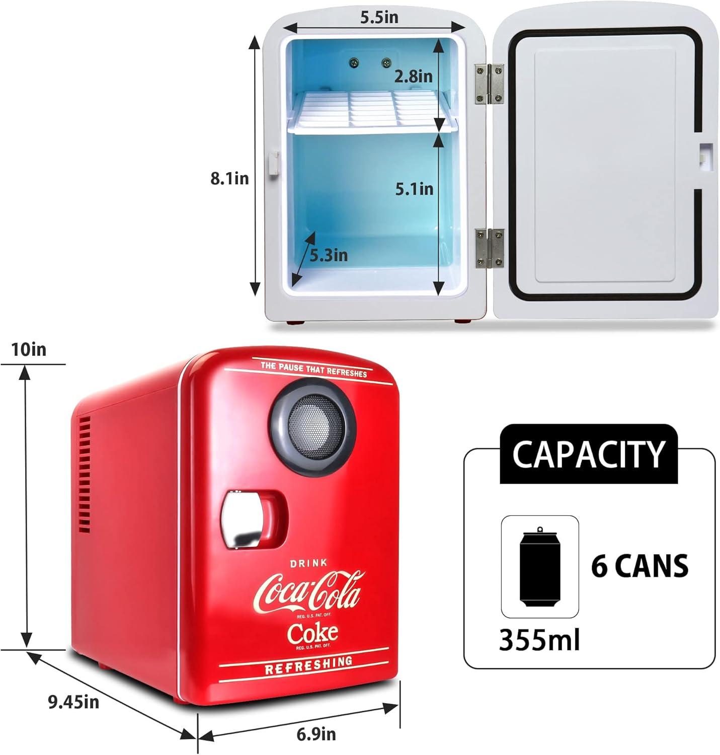 image:imageKoolatron Mini Fridge Bluetooth Portable Small Cooler for Bedroom Office Makeup Compact Beverage Chiller for Drink Soda Wine Use In Car Dorm Patio 6 CanFridge