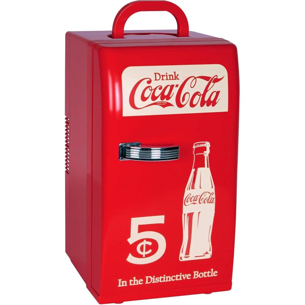 image:imageCoca Cola Mini Fridge Refrigerator for Bedroom Office Portable Table Top Beverage Cooler 12V 110V Refrigerador For Drink Soda Wine Use In Car Dorm Outdoor Patio18 Can