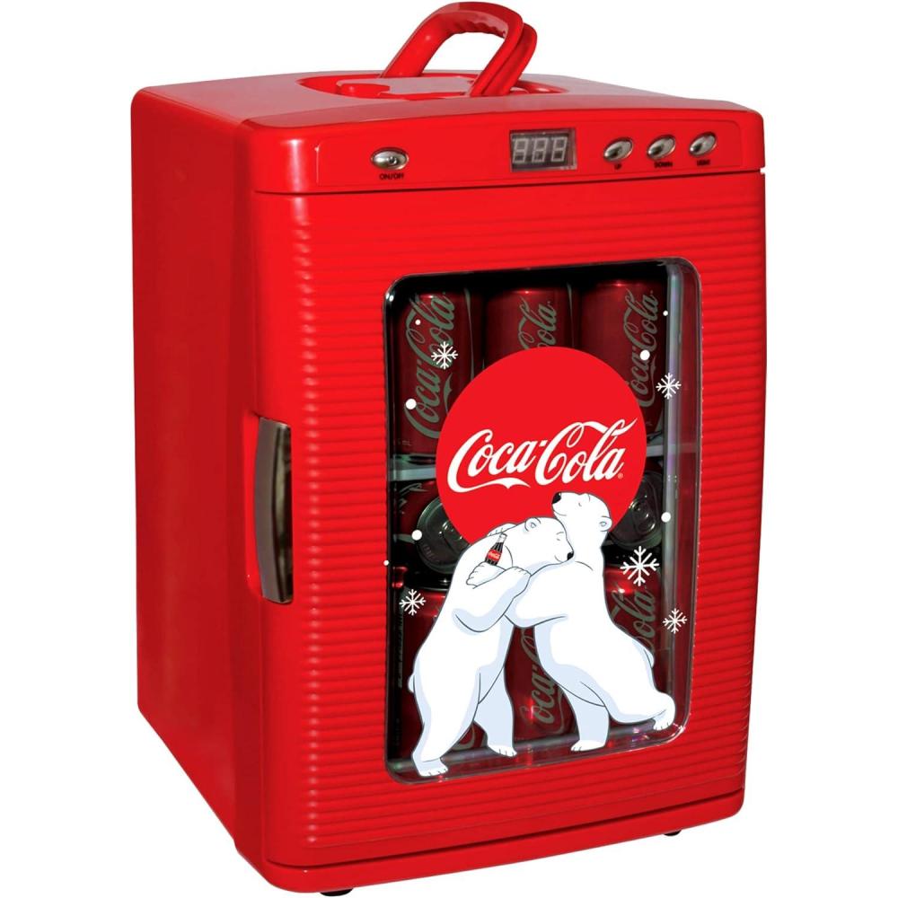 image:imageCocaCola 25L Retro Mini Fridge Polar Bear Design Portable CoolerWarmer for Snacks Drinks Skincare Cosmetics with AC DC Capable Ideal for Bedroom Office Dorm Travel