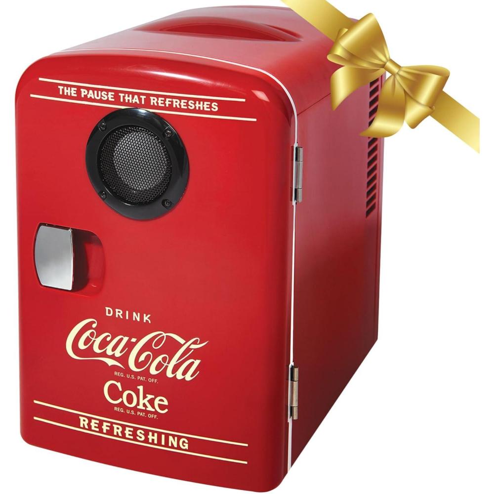 image:imageKoolatron Mini Fridge Bluetooth Portable Small Cooler for Bedroom Office Makeup Compact Beverage Chiller for Drink Soda Wine Use In Car Dorm Patio 6 CanFridge