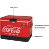 Coca-Cola Ice Chest Cooler – Portable Ice Bucket with Bottle Opener, Vintage Style, Insulated for Camping, RV, Beach, BBQs, Picnic, Tailgating, Fishing, Stainless Steel 85 Can Ice Box, 51L (54 qt)
