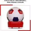 Coca-Cola Soccer Ball Mini Fridge, 5 Can Beverage Cooler with Hidden Opening, White Red Black, Unique Accessory for Den, Games Room, Man-Cave, Dorm, Sports Fans, Students
