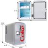 Diet Coke Mini Fridge – 6 Can Refrigerator for Bedroom Office, Portable Table Top Beverage Cooler, 12V 110V Refrigerador For Drinks, Soda, Wine, Use In Car, Dorm, Outdoor, Patio