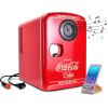 Koolatron Mini Fridge Bluetooth – Portable Small Cooler for Bedroom Office Makeup Compact Beverage Chiller for Drink Soda Wine Use In Car Dorm Patio 6 Can(Fridge)