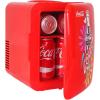 Coca Cola Mini Fridge – Refrigerator for Bedroom Skincare Office, Portable Table Top Beverage Cooler, 12V 110V Refrigerador For Drinks, Soda, Wine, Use In Car, Dorm, Outdoor, Patio, 6 Can