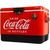 Coca-Cola Ice Chest Cooler – Portable Ice Bucket with Bottle Opener, Vintage Style, Insulated for Camping, RV, Beach, BBQs, Picnic, Tailgating, Fishing, Stainless Steel 85 Can Ice Box, 51L (54 qt)