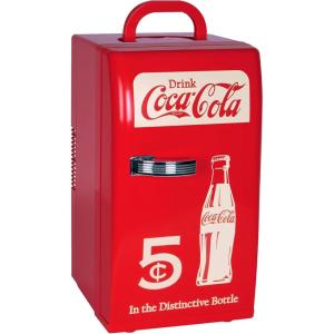 Coca Cola Mini Fridge – Refrigerator for Bedroom Office, Portable Table Top Beverage Cooler, 12V 110V Refrigerador For Drink, Soda, Wine, Use In Car, Dorm, Outdoor, Patio,18 Can