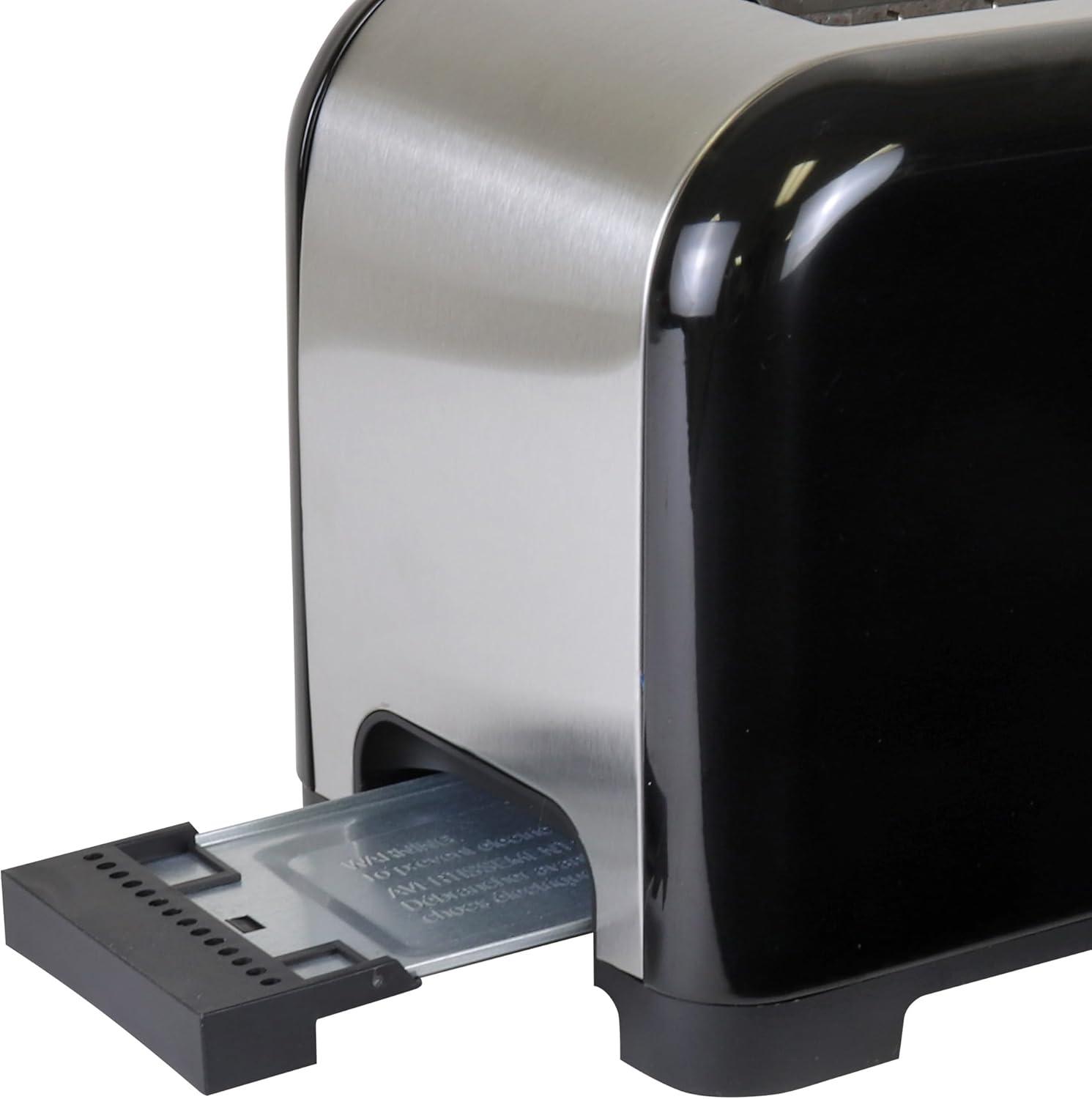 image:imageKenmore 2Slice Toaster Black Stainless Steel Extra Wide Slots Bagel and Defrost Functions 9 Browning Levels Removable Crumb Tray for Bread Toast English Muffin Toaster StrudelBlack