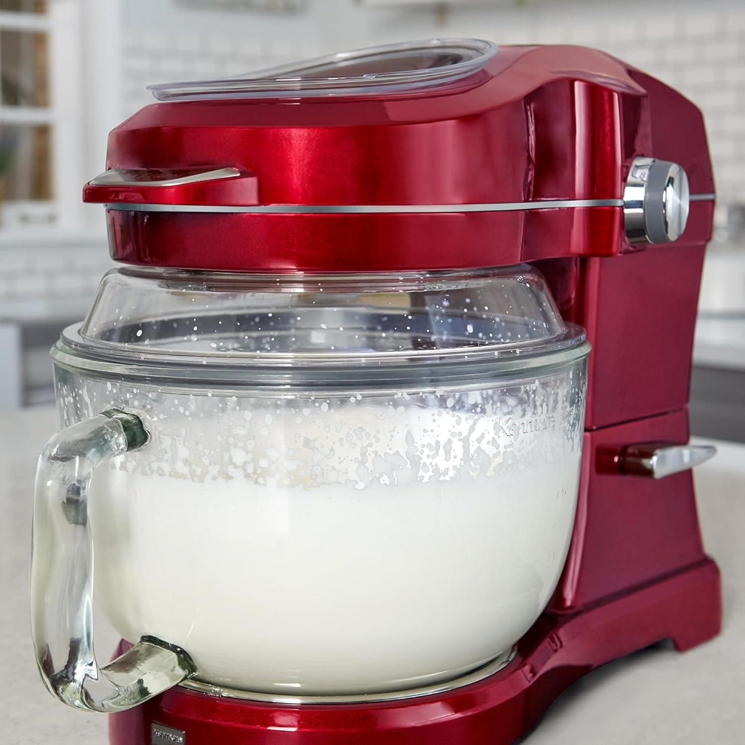 image:imageKenmore Ovation 500W Electric Stand Mixer 10Speed TiltHead Household Kitchen Batidora with 5QT Glass Bowl Splash Guard Flat Beater Dough Hook amp Whisk Professional Stand Mixer RedRed