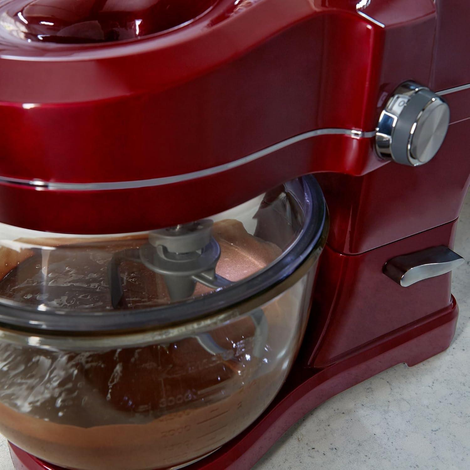 image:imageKenmore Ovation 500W Electric Stand Mixer 10Speed TiltHead Household Kitchen Batidora with 5QT Glass Bowl Splash Guard Flat Beater Dough Hook amp Whisk Professional Stand Mixer RedRed