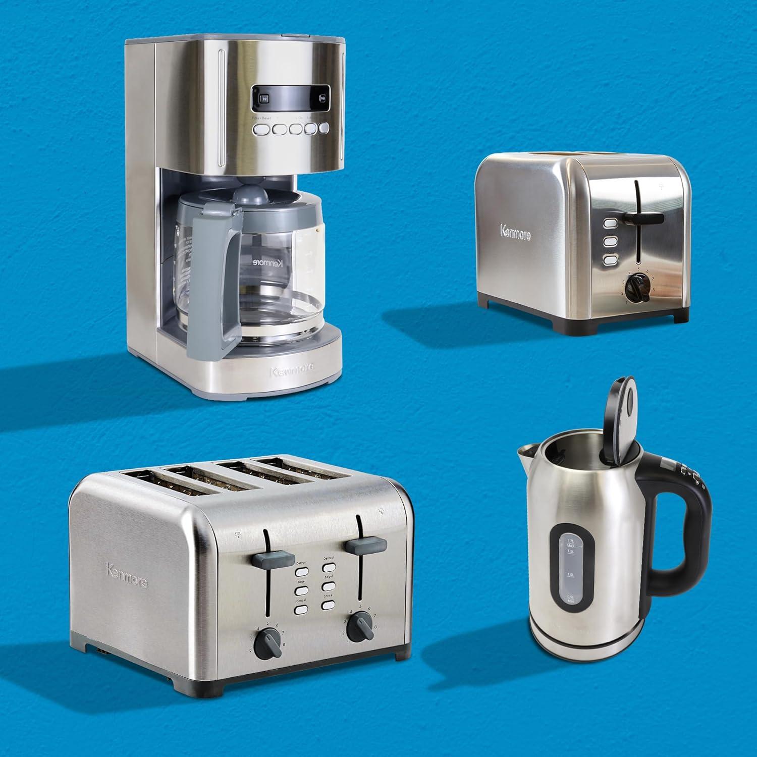 image:imageKenmore drip Coffee Maker 12 Cup programmable cafe machine with glass pot regular amp bold brew auto shut off large water reservoir reusable filter kitchen appliances for cafeteria barista WhiteKKCM12SAZ