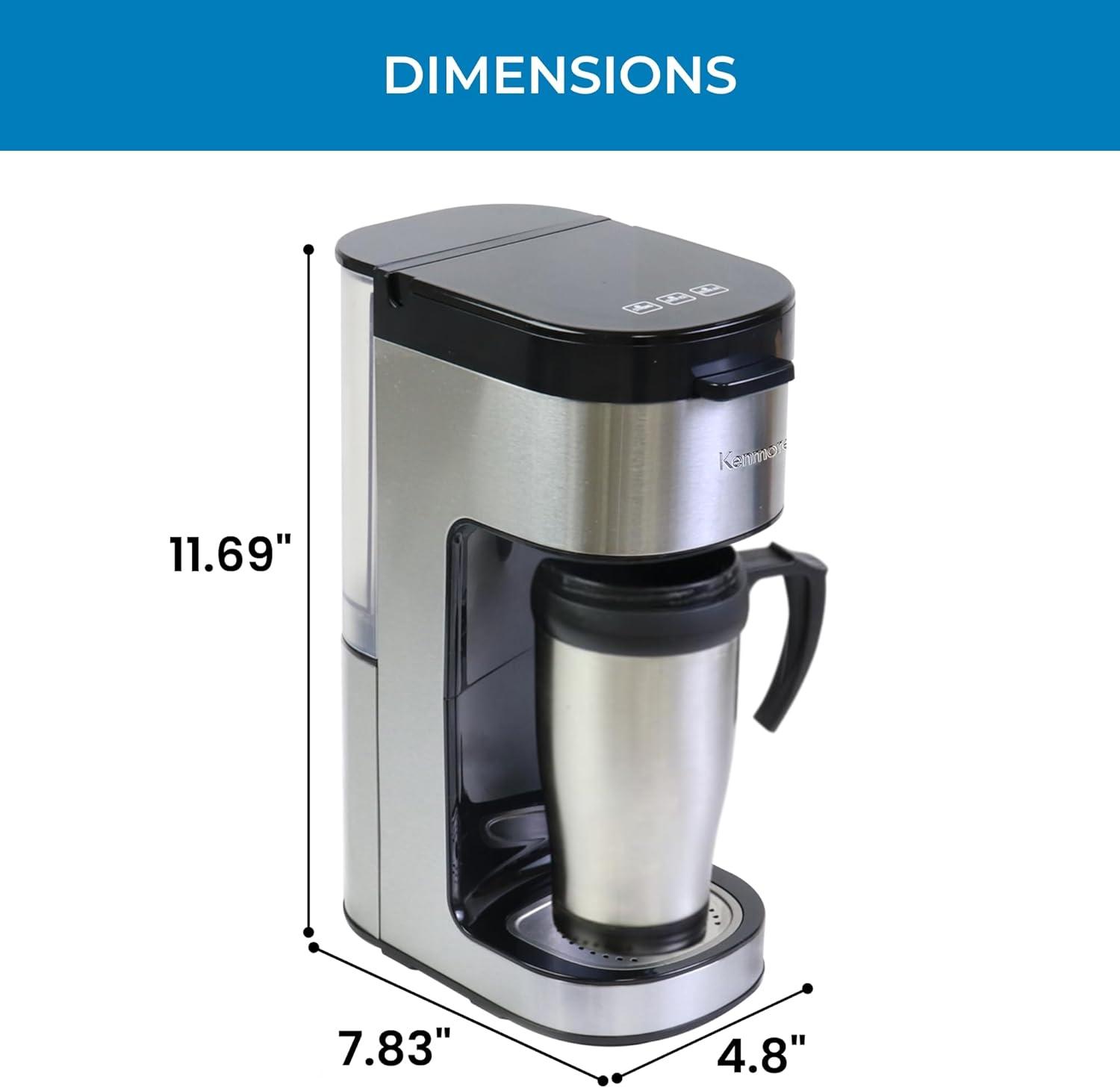 image:imageKenmore drip Coffee Maker 12 Cup programmable cafe machine with glass pot regular amp bold brew auto shut off large water reservoir reusable filter kitchen appliances for cafeteria barista WhiteKKCMKCMB