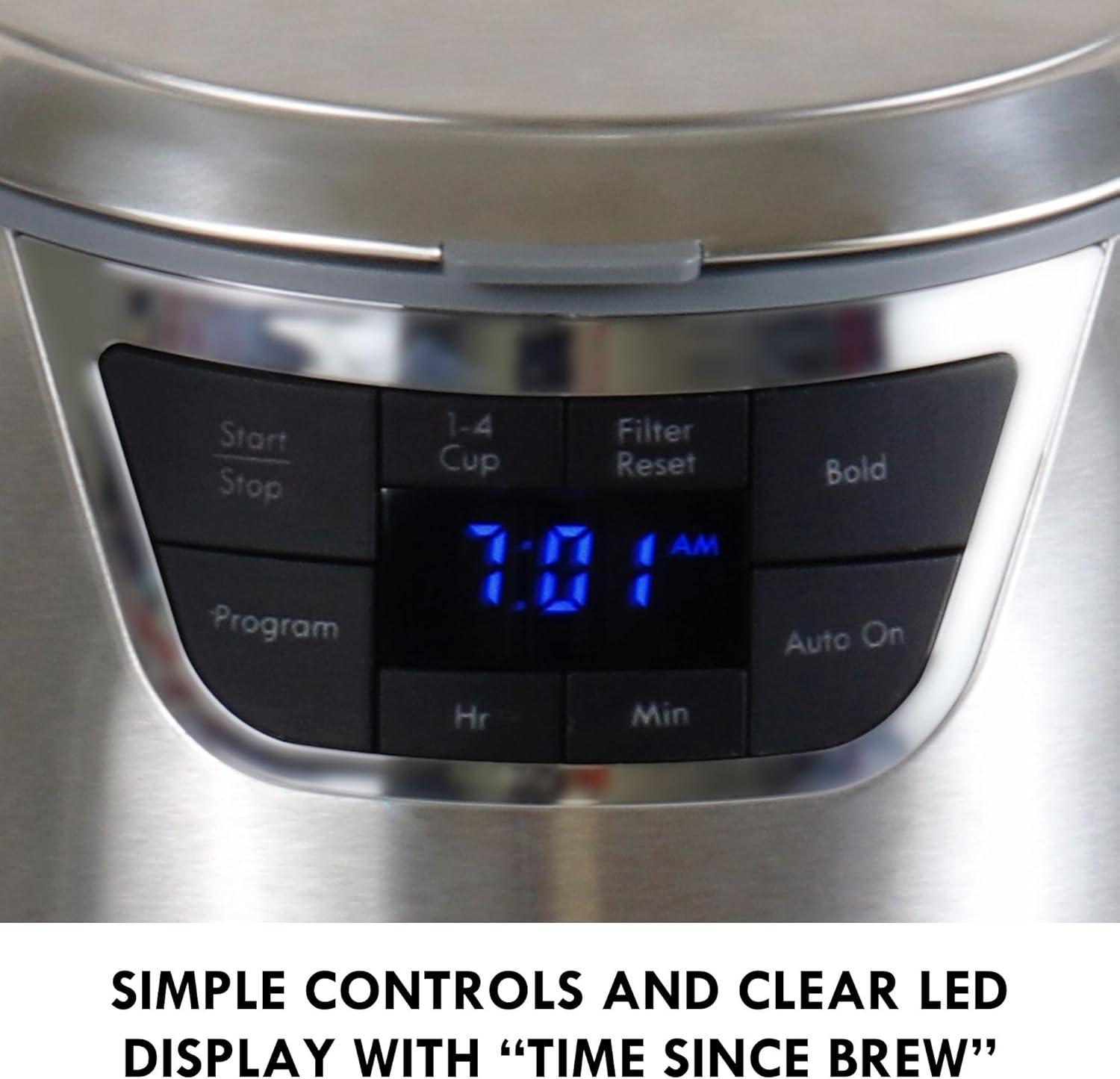 image:imageKoolatron Kenmore Elite Drip Coffee Maker 12Cup Programmable Coffee Machine With Glass Pot Pause and Pour Auto ShutOff Large Water Reservoir Reusable Filter Dishwasher Safe Carafe