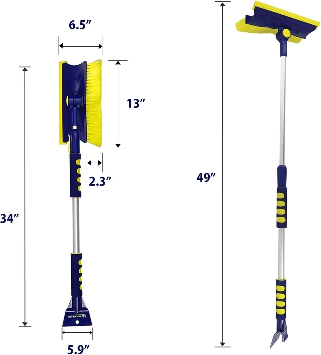 image:imageKoolatron Michelin Snow Brush for Car Windshield Pack of 2 Ice Scraper with Extendable 3449 with Foam Grip Pivoting Head amp ScratchFree Bristles HeavyDuty Winter Car Accessory
