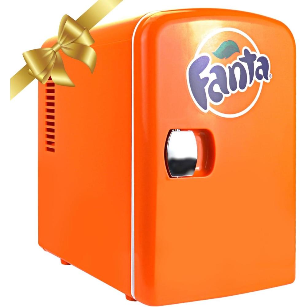 image:imageFanta Mini Fridge 6 Can Refrigerator for Bedroom Office Portable Table Top Beverage Cooler 12V 110V Refrigerador For Drinks Soda Wines Use In Car Dorm Outdoor PatioFanta