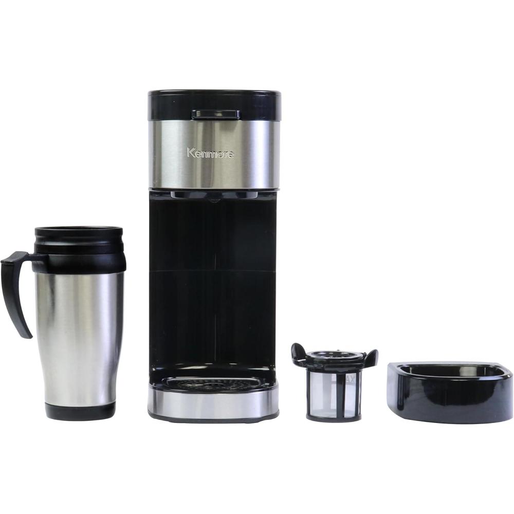 image:imageKenmore drip Coffee Maker 12 Cup programmable cafe machine with glass pot regular amp bold brew auto shut off large water reservoir reusable filter kitchen appliances for cafeteria barista WhiteKKCMKCMB