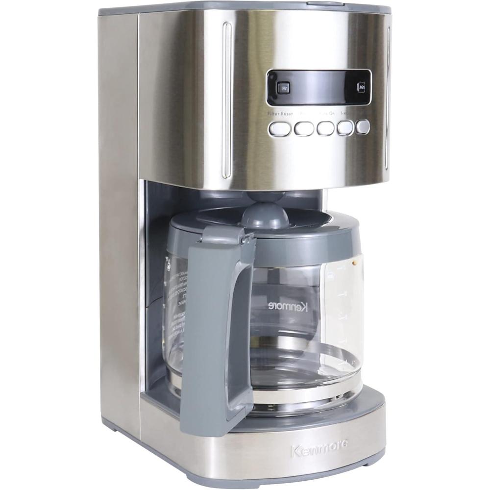 image:imageKenmore drip Coffee Maker 12 Cup programmable cafe machine with glass pot regular amp bold brew auto shut off large water reservoir reusable filter kitchen appliances for cafeteria barista WhiteKKCM12SAZ