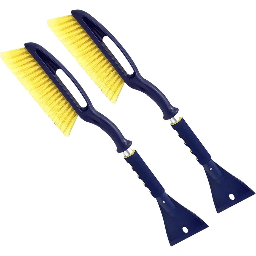 image:imageMichelin Snow Brush for Car Windshield Pack of 2 25 Heavy Duty Snow Remover with Ice Scraper Ergonomic Foam Grip Power Scraping Handle Lightweight Aluminum Shaft for Car SUV Truck Van25