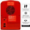 Coca Cola Mini Fridge for Bedroom Skincare Cosmatic Office 4L Small Refrigerator 6 Can Mini Dorm Fridge Portable Cooler 12V DC 110V AC Personal Travel Snacks Drinks Red