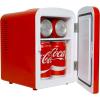 Coca Cola Mini Fridge for Bedroom Skincare Cosmatic Office 4L Small Refrigerator 6 Can Mini Dorm Fridge Portable Cooler 12V DC 110V AC Personal Travel Snacks Drinks Red