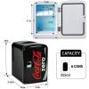 Coke Zero Mini Fridge – 6 Can Refrigerator for Bedroom Office, Portable Table Top Beverage Cooler, 12V 110V Refrigerador For Drinks, Soda, Wine Use In Car, Dorm, Outdoor, Patio