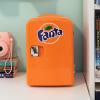 Fanta Mini Fridge – 6 Can Refrigerator for Bedroom Office, Portable Table Top Beverage Cooler, 12V 110V Refrigerador For Drinks, Soda, Wines, Use In Car, Dorm, Outdoor, Patio(Fanta)