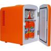 Fanta Mini Fridge – 6 Can Refrigerator for Bedroom Office, Portable Table Top Beverage Cooler, 12V 110V Refrigerador For Drinks, Soda, Wines, Use In Car, Dorm, Outdoor, Patio(Fanta)