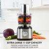 Kenmore 11-Cup Food Processor and Vegetable Chopper with Reversible Slicing/Shredding Disc, Chop, Slice, Shred, Mince, Grate, Puree, Stainless Steel, 500W, Red and Silver(Black)