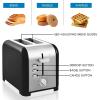 Kenmore 2-Slice Toaster, Black Stainless Steel, Extra Wide Slots, Bagel and Defrost Functions, 9 Browning Levels, Removable Crumb Tray, for Bread, Toast, English Muffin, Toaster Strudel(Black)