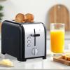 Kenmore 2-Slice Toaster, Black Stainless Steel, Extra Wide Slots, Bagel and Defrost Functions, 9 Browning Levels, Removable Crumb Tray, for Bread, Toast, English Muffin, Toaster Strudel(Black)