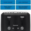 Kenmore 4-Slice Toaster with Dual Controls, Matte Black and gray, Wide Slots, Self-Adjusting Bread Guides, Adjustable Browning, 6 Shade Settings, Toast, Bagels, Waffles, English Muffins(Small)