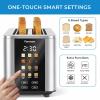 Kenmore 4-Slice Toaster with Dual Controls, Matte Black and gray, Wide Slots, Self-Adjusting Bread Guides, Adjustable Browning, 6 Shade Settings, Toast, Bagels, Waffles, English Muffins(4 Slice)