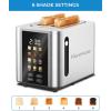 Kenmore 4-Slice Toaster with Dual Controls, Matte Black and gray, Wide Slots, Self-Adjusting Bread Guides, Adjustable Browning, 6 Shade Settings, Toast, Bagels, Waffles, English Muffins(2 Slice)