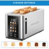 Kenmore 4-Slice Toaster with Dual Controls, Matte Black and gray, Wide Slots, Self-Adjusting Bread Guides, Adjustable Browning, 6 Shade Settings, Toast, Bagels, Waffles, English Muffins(4 Slice)