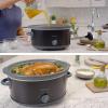 Kenmore 5 Quart Slow Cooker – Crock pot with Programmable Settings,Digital Controls, Large Capacity for Family Meals, Dishwasher-Safe Stoneware, Warm Rice & Sous Vide Stew(Black and Gray 5QT)