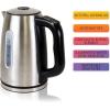 Kenmore Electric Kettle – Cordless Digital Calentador De Agua, Stainless Steel Instant Tea Pot, Preset Temperature Control, Automatic Shut-Off, Rapid Boil, Hot Water Boiling Heater, 1.7 Liter Silver(Silver)