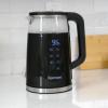 Kenmore Electric Kettle – Cordless Digital Calentador De Agua, Stainless Steel Instant Tea Pot, Preset Temperature Control, Automatic Shut-Off, Rapid Boil, Hot Water Boiling Heater, 1.7 Liter Silver(Black)