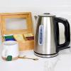 Kenmore Electric Kettle – Cordless Digital Calentador De Agua, Stainless Steel Instant Tea Pot, Preset Temperature Control, Automatic Shut-Off, Rapid Boil, Hot Water Boiling Heater, 1.7 Liter Silver(Silver)