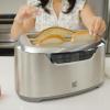 Kenmore Elite 4-Slice Long Slot Toaster Silver, One-Touch Auto-Lift, Stainless Steel, Adjustable Browning, Defrost, Digital Countdown Timer, Retractable Cord, Toast, Bagels, Waffles, English Muffins(Silver)