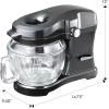 Kenmore Elite Ovation 5 Qt Stand Mixer, 500 Watts, with Revolutionary Pour-In Top, Tilt Head, Flat Beater, Whisk, Dough Hook, 360-degree Splash Guard, Glass Bowl, LED Light, Metallic Grey