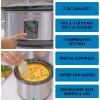 Kenmore Programmable 7 qt (6.6L) Slow Cooker with Dipper Sauce-Warmer, Black and Silver, Stainless Steel, Digital Display, One-Touch Controls, Braise, Simmer, Sous Vide, Stew, Soup, Chili, Curry(7 Quarts)