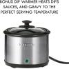 Kenmore Programmable 7 qt (6.6L) Slow Cooker with Dipper Sauce-Warmer, Black and Silver, Stainless Steel, Digital Display, One-Touch Controls, Braise, Simmer, Sous Vide, Stew, Soup, Chili, Curry(7 Quarts)