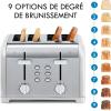 Kenmore Toaster 4 Slice – Extra Wide Slot Countertop Kitchen Appliance, Defrost Function, Grille-Pain, 9 Shade Settings, Compact Design, Easy Clean Crumb Tray, Bread Bagel, Stainless Steel & Red(White)