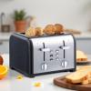 Kenmore Toaster 4 Slice – Extra Wide Slot Countertop Kitchen Appliance, Defrost Function, Grille-Pain, 9 Shade Settings, Compact Design, Easy Clean Crumb Tray, Bread Bagel, Stainless Steel & Red(Black)