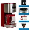 Kenmore drip Coffee Maker – 12 Cup programmable cafe machine with glass pot, regular & bold brew, auto shut off large water reservoir, reusable filter, kitchen appliances for cafeteria barista, White(KKCM12)