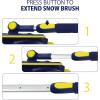 Koolatron Michelin Snow Brush for Car Windshield (Pack of 2) – Ice Scraper with Extendable 34-49″ with Foam Grip, Pivoting Head & Scratch-Free Bristles Heavy-Duty Winter Car Accessory