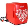 Coca Cola World 1971 Series Portable 6 Can Thermoelectric Mini Fridge Cooler/Warmer, 4 L/4.2 Quarts Capacity, 12V DC/240V AC for Home, Dorm, car, Boat, Beverages, Snacks, Skincare, Cosmetics