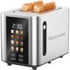 Kenmore 4-Slice Toaster with Dual Controls, Matte Black and gray, Wide Slots, Self-Adjusting Bread Guides, Adjustable Browning, 6 Shade Settings, Toast, Bagels, Waffles, English Muffins(2 Slice)