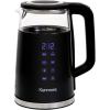 Kenmore Electric Kettle – Cordless Digital Calentador De Agua, Stainless Steel Instant Tea Pot, Preset Temperature Control, Automatic Shut-Off, Rapid Boil, Hot Water Boiling Heater, 1.7 Liter Silver(Black)